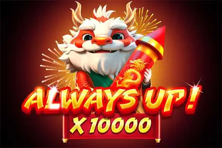 Always Up! x10000 slot cover art in the SuperCat lobby